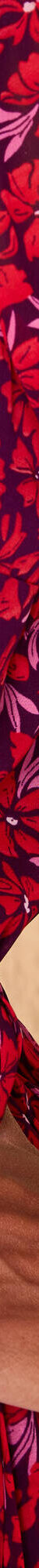 Robe imprimé fleuri, voile plissé (prune / rouge) Robe imprimé fleuri, voile plissé (prune / rouge)